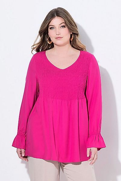 MIAMODA Spitzenbluse Bluse A-Linie elastisch gesmokte Büste günstig online kaufen