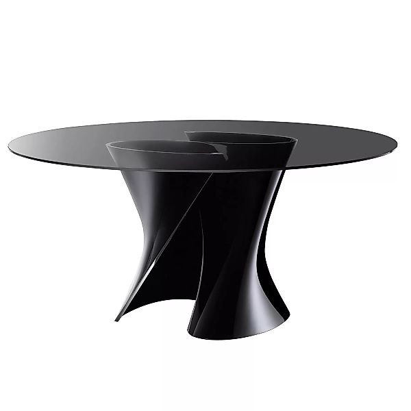 MDF Italia - S Table Esstisch Gestell schwarz - schwarz/rauch/Tischplatte g günstig online kaufen