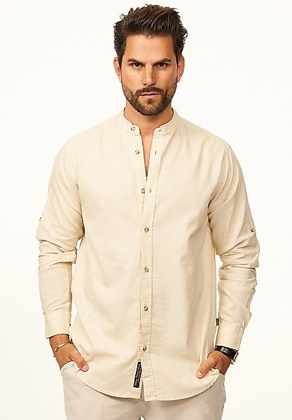 behype Langarmhemd aus Leinen im Regular-Fit Sommerhemd Herren Leinenhemd F günstig online kaufen