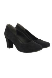 Ulla Popken Veloursleder-Pumps Wellenschnitt Blockabsatz Pumps günstig online kaufen