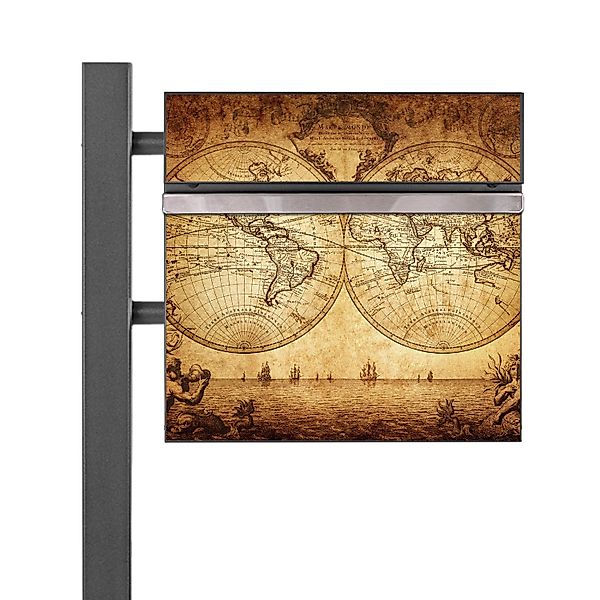 Banjado Standbriefkasten Anthrazit 45x120x16.5cm Groß Inkl. Montagematerial günstig online kaufen