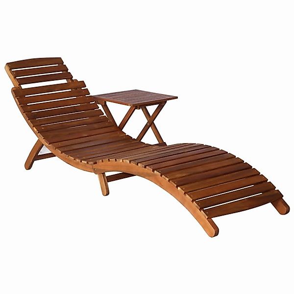 vidaXL Sonnenliege mit Tisch Massivholz Akazie Braun 46653 günstig online kaufen