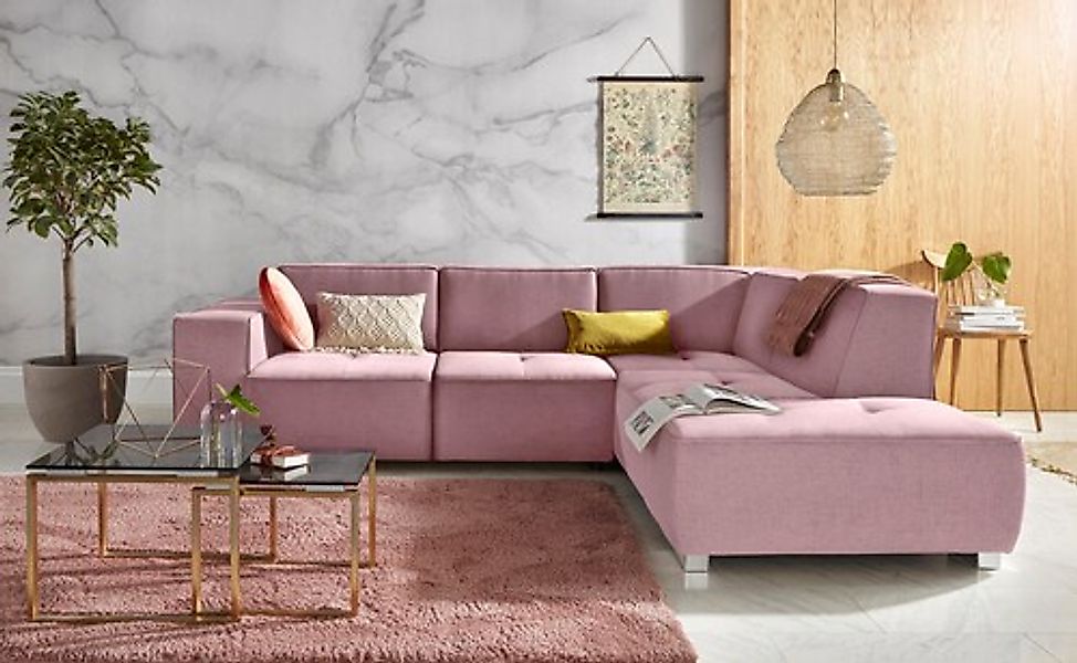 Home affaire Ecksofa »Sapporo L-Form« wahlweise Bettfunktion oder Sitztiefe günstig online kaufen