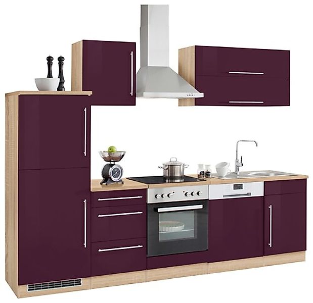 KOCHSTATION Küchenzeile »KS-Samos« Breite 280 cm, wahlweise mit E-Geräten, günstig online kaufen