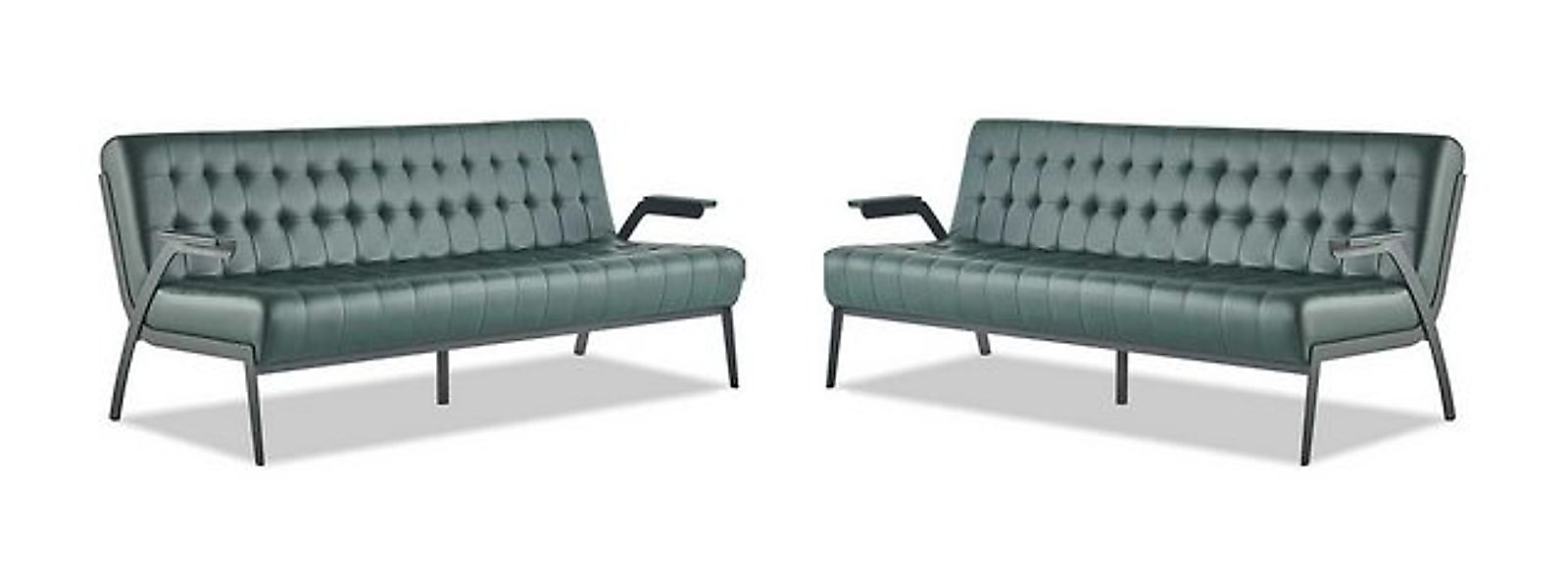 JVmoebel 3-Sitzer Sofas Ledersofas-Set 3-Sitzer Grün Sitzmöbel Modern Chest günstig online kaufen