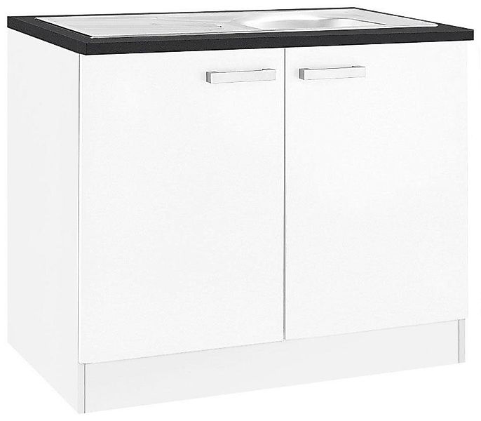 OPTIFIT Spülenschrank "Odense" 100 cm breit, mit 2 Türen, inkl. Einbauspüle günstig online kaufen