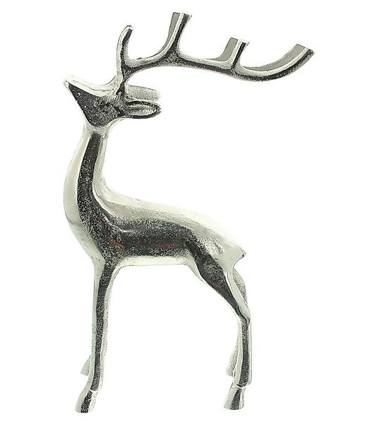 Dekoleidenschaft Dekofigur Rentier "Silberglanz" Aluminium Weihnachtsdeko, günstig online kaufen