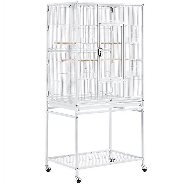 Yaheetech Vogelkäfig, Vogelvoliere mit Tür Vogelhaus Vogelbauer mit Rollen günstig online kaufen