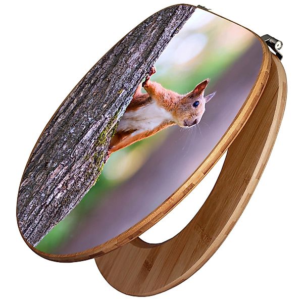 Banjado Design WC Sitz Bambus Toilettendeckel Toilettensitz Bambus Holz Klo günstig online kaufen