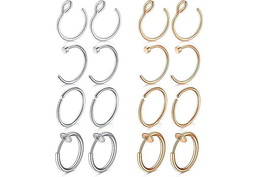 Mayhoop Nasenpiercing-Set Nasenpiercings Fake Lippenpiercings Edelstahl 18G günstig online kaufen
