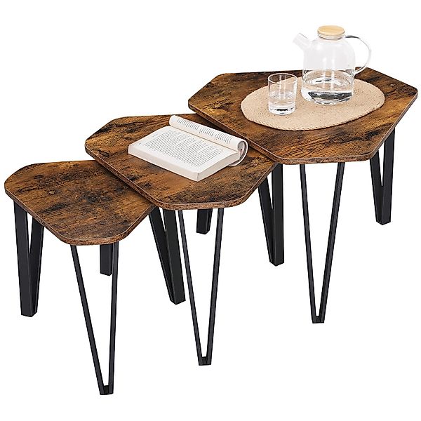 VASAGLE Beistelltisch, Couchtisch, Satztische, mit Metallbeinen, günstig online kaufen