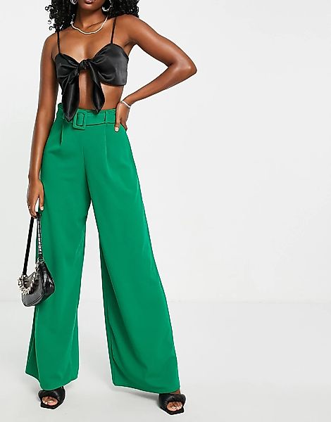 I Saw It First – Weite Hose in Smaragdgrün mit Gürtel, Kombiteil günstig online kaufen