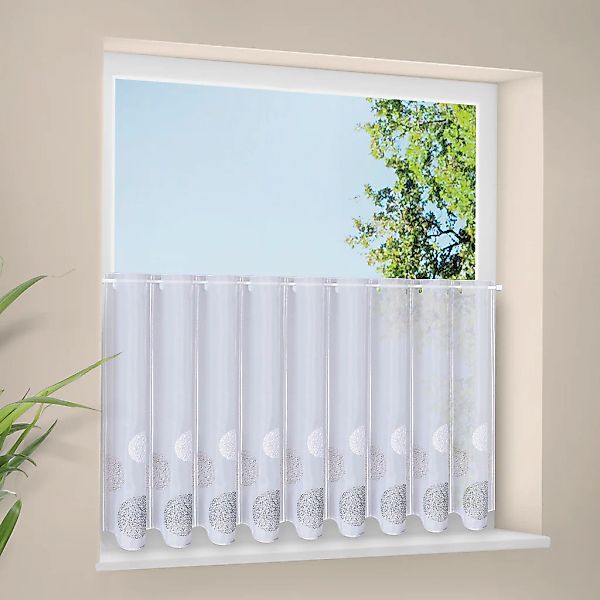 Gerster Scheibengardine "Leoni" Durchzuglöcher 1 Stk. tlg. Stickereipanneau günstig online kaufen