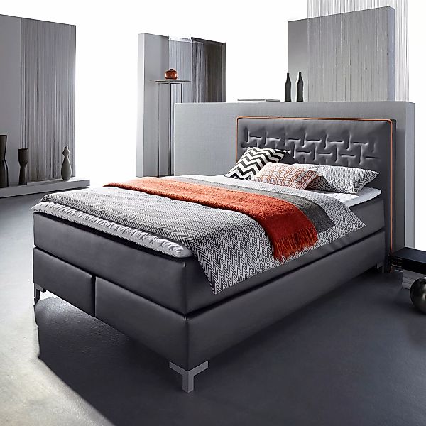 INOSIGN Boxspringbett "Coos", mit besonderer Steppung im Kopfteil, 3 Matrat günstig online kaufen
