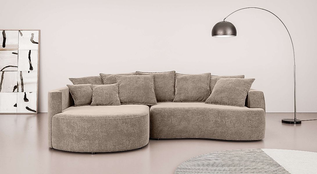INOSIGN Ecksofa "Kahekili, Schlafsofa mit Bettkasten, Maße B/T/H: 255/181/9 günstig online kaufen