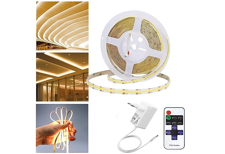 Jibenhome LED Stripe COB-LED-Lichtstreifen 5M 1600 LEDs Lichtleiste, Dimmba günstig online kaufen