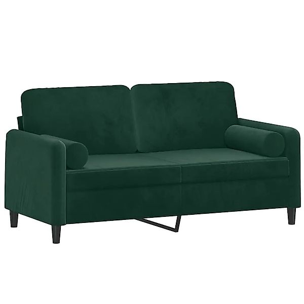 vidaXL 2-Sitzer-Sofa mit Zierkissen Dunkelgrün 140 cm Samt 3200883 günstig online kaufen
