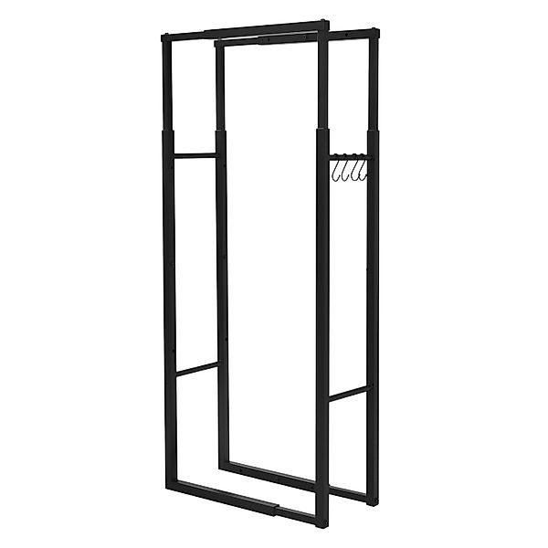 ML-Design Kaminholzregal Verstellbar Schwarz aus Stahl Innen/Außen günstig online kaufen