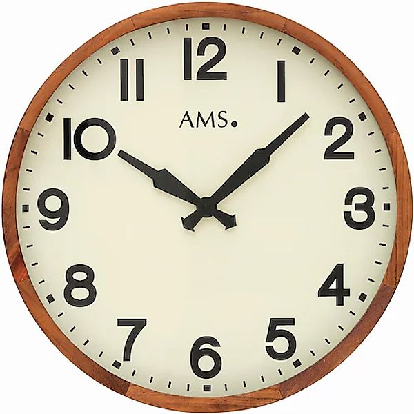 AMS Wanduhr »W9535«, Quarzuhr,Holz,Esche,Wohnzimmer,Esszimmer,Küche,Arbeits günstig online kaufen