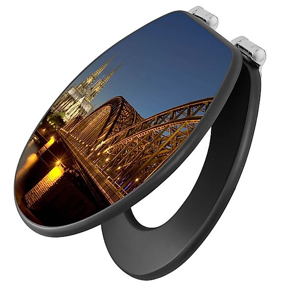 banjado WC-Sitz Anthrazit Motiv Köln (umweltfreundliches Material, integrie günstig online kaufen