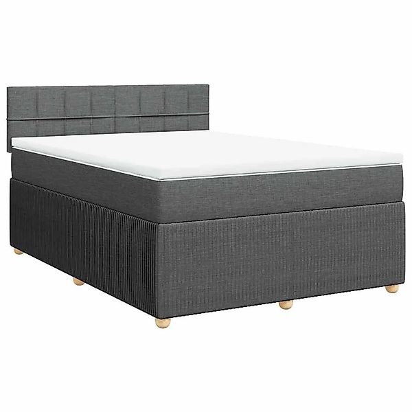 vidaXL Boxspringbett mit Matratze Dunkelgrau 140x190 cm Stoff 3289752 günstig online kaufen