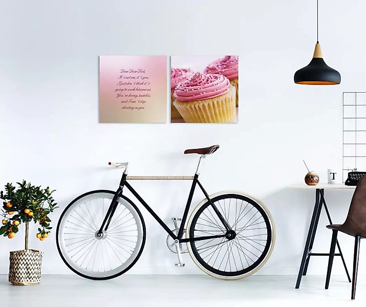 queence Leinwandbild "Cupcakes", Foto-Essen-Kunst-Modern-Sprüche-Sprüche & günstig online kaufen