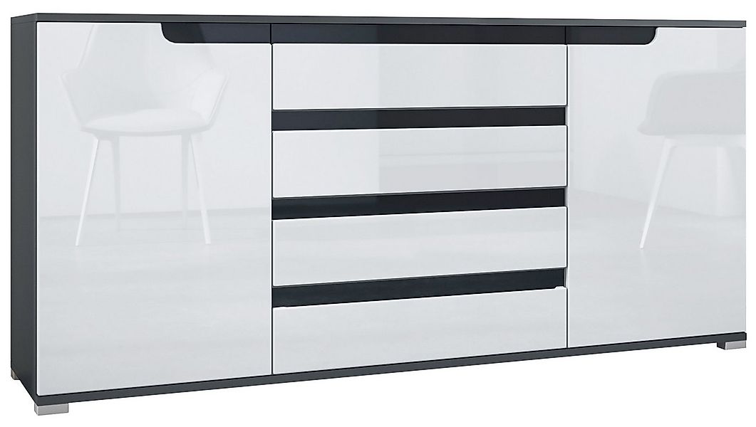 Vladon Sideboard Sylt V2 (Kommode mit 2 Türen und 4 Schubladen, Korpus - An günstig online kaufen