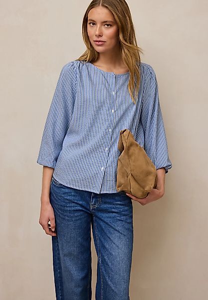 STREET ONE STUDIO Carmenbluse im Seersucker-Style mit Streifen günstig online kaufen