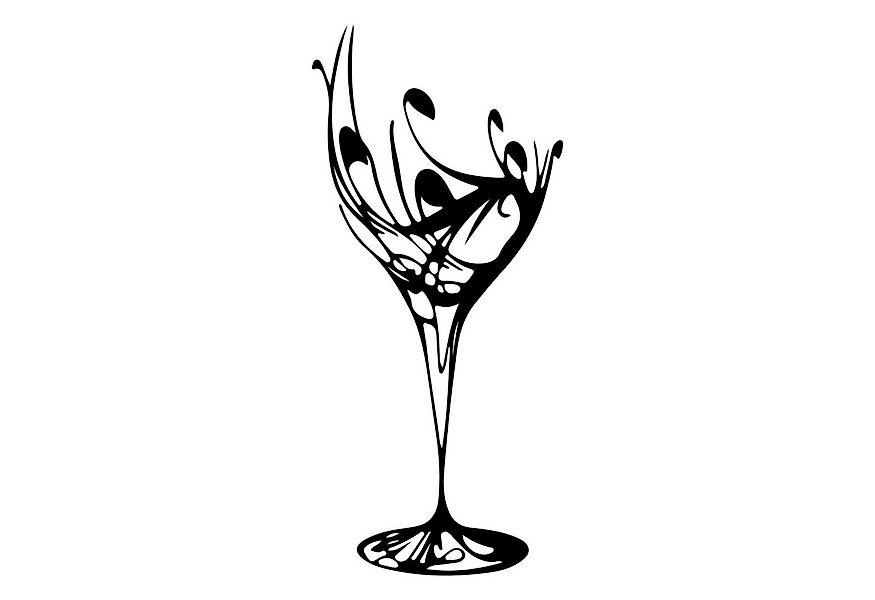 Jumpeak Wanddekoobjekt Weinglas Metall Wanddekor, Küche Wanddekor, Abstrakt günstig online kaufen