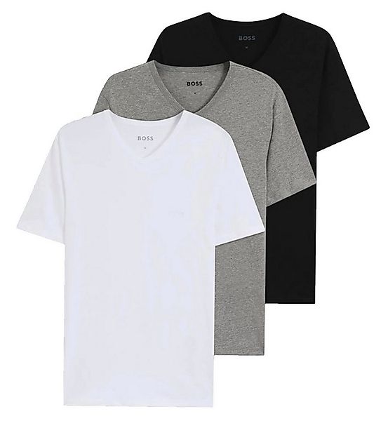 BOSS T-Shirt Herren 3 x T-Shirts V-Ausschnitt Shirt Regular Fit 100% Baumwo günstig online kaufen