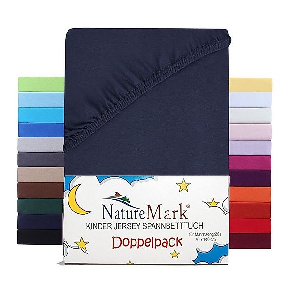 NatureMark Spannbettlaken Jersey Spannbetttuch, 100% Baumwolle, Gummizug: r günstig online kaufen