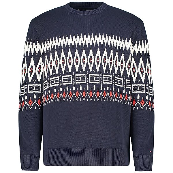 Tommy Hilfiger Pullover mit Norwegermuster Farbe blau/weiß Größe: 5XL günstig online kaufen