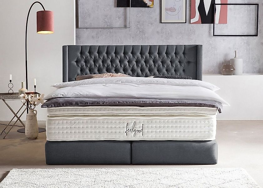 BettCo Boxspringbett Florida (in Anthrazit Webstoff, günstig online kaufen