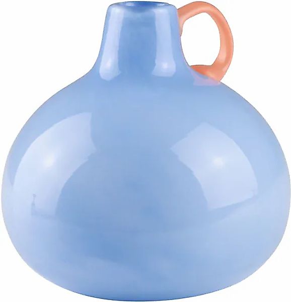 AM Design Dekovase "Blauglasvase mit auffälligem orangem Griff" ein einziga günstig online kaufen