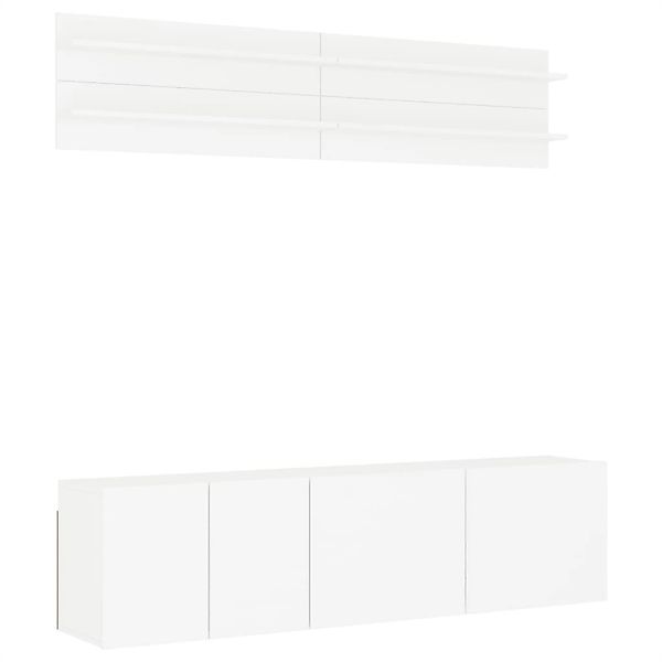 vidaXL 6-Tlg Wohnwand Weiß Holzwerkstoff 3216478 günstig online kaufen