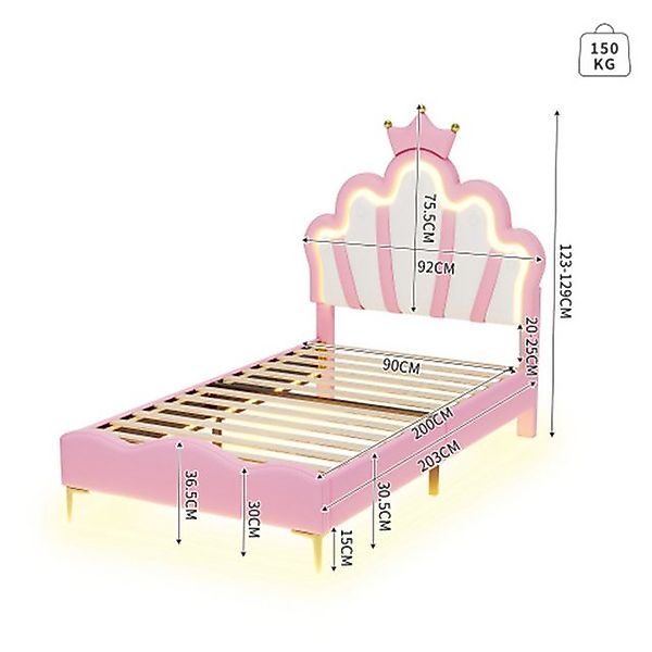 XDOVET Kinderbett Kinderbett,kronenförmiges bett mit erstellbarer LED-, Umg günstig online kaufen