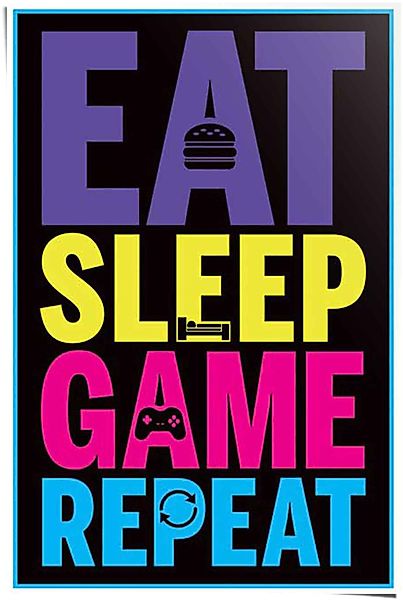 Reinders Poster "Eat sleep game repeat" 1 Stk. tlg. günstig online kaufen