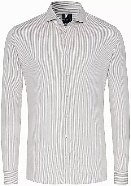 DESOTO Essential Hemd Hai Piqué Streifen Beige - Größe 39 günstig online kaufen
