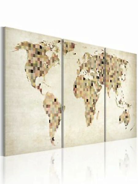 artgeist Wandbild Weltkarte - Quadrate creme Gr. 60 x 30 günstig online kaufen