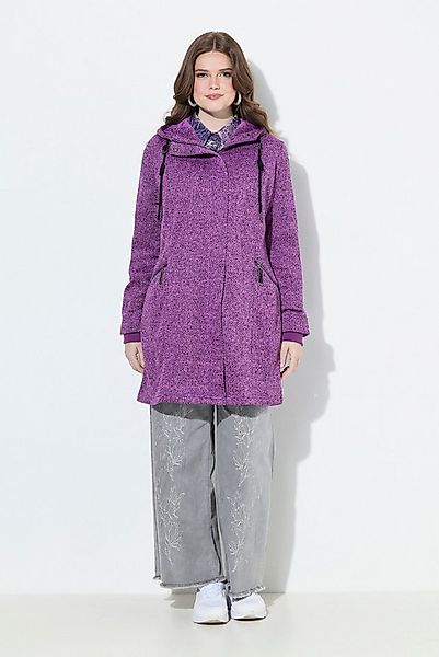 Ulla Popken Sommerjacke Strickfleece-Jacke Kapuze 2-Wege-Zipper günstig online kaufen