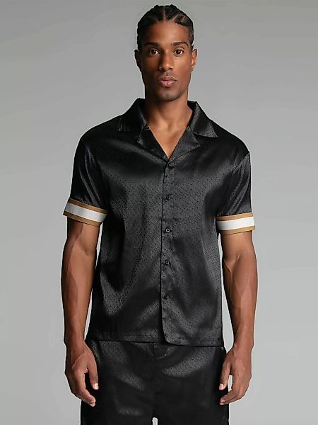 Siksilk Kurzarmhemd SikSilk Herren Schwarzes Resort günstig online kaufen
