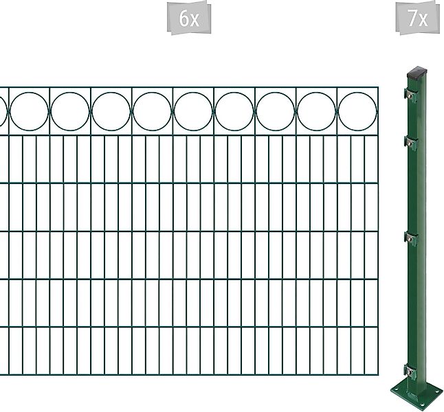 Arvotec Doppelstabmattenzaun »EASY 120 zum Aufschrauben "Ring" mit Zierleis günstig online kaufen