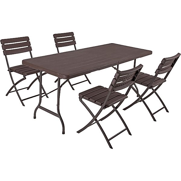 Garden Pleasure Gartenmöbel-Set Tabora 5-teilig Teak Holz günstig online kaufen