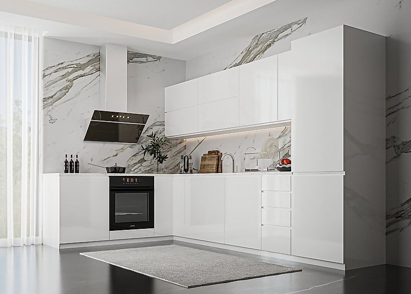 ROYAL24_MARKT Winkelküche K54-G330 R - Aspen - Praktische Räume und attrakt günstig online kaufen