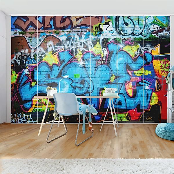 Schiebegardinen Set Kinderzimmer Colours of Graffiti günstig online kaufen