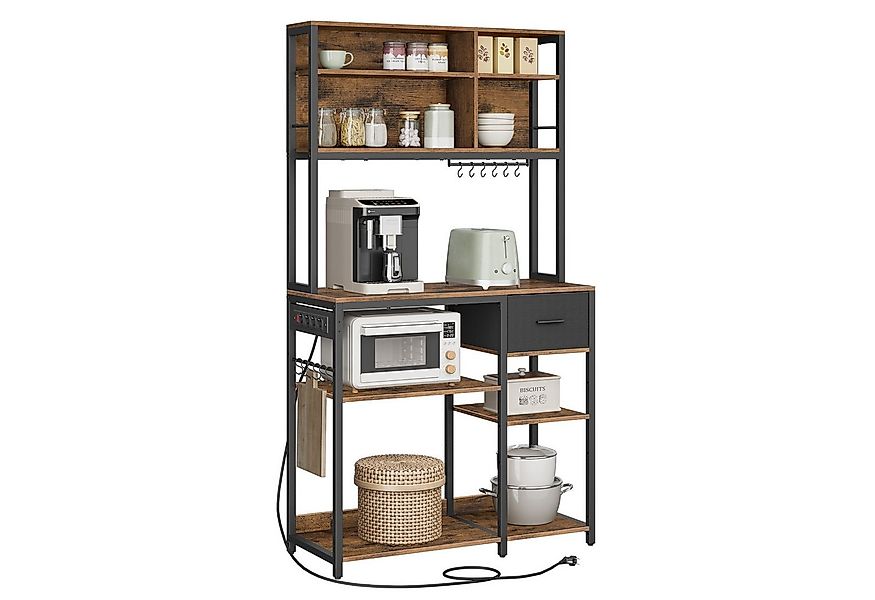 VASAGLE Standregal, Küchenregal mit Steckdosen, verstellbaren Ablagen günstig online kaufen