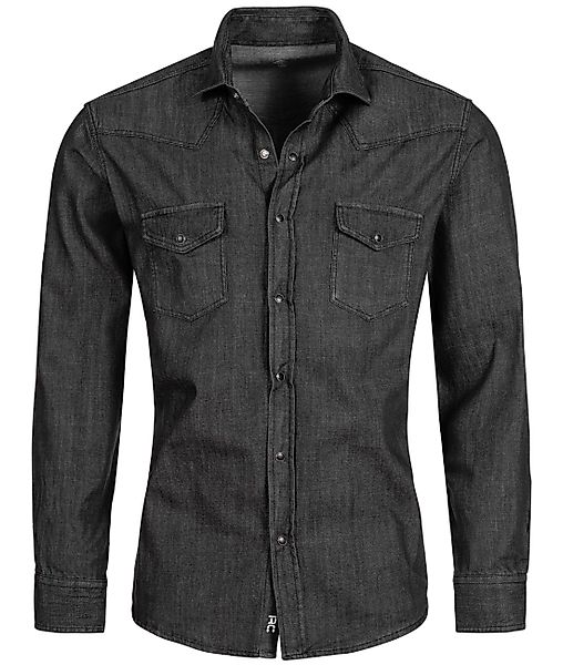 Rock Creek Jeanshemd Herren Jeanshemd Dunkelgrau günstig online kaufen