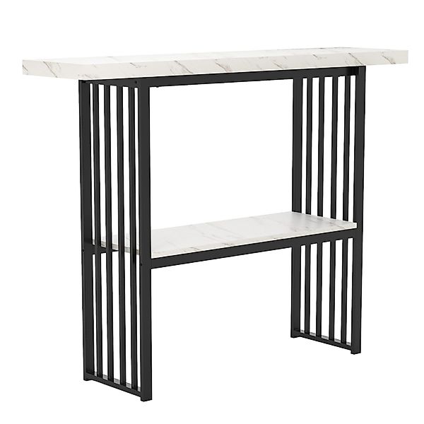 COSTWAY Konsolentisch, Marmor, schmal, mit 2 günstig online kaufen