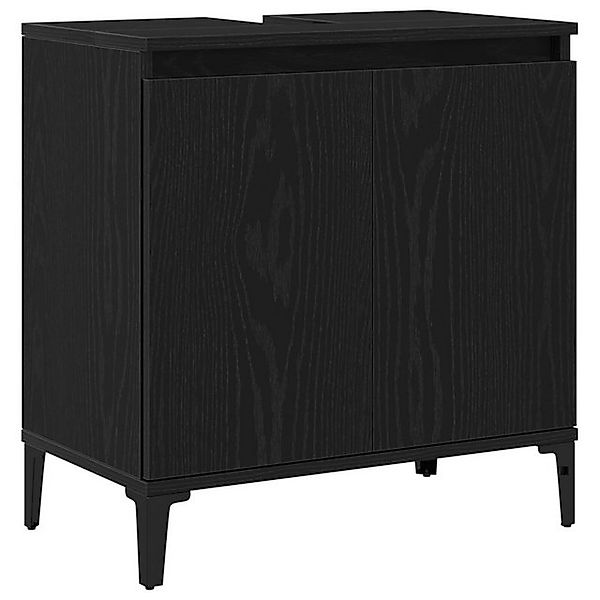 vidaXL Badezimmerspiegelschrank Waschbeckenunterschrank Schwarz Eiche 58x33 günstig online kaufen