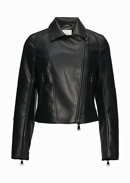 s.Oliver Lederimitatjacke mit Reverskragen - Kunstleder-Jacke - Bikerjacke günstig online kaufen